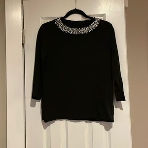 Size medium black sweater with pearl detailing